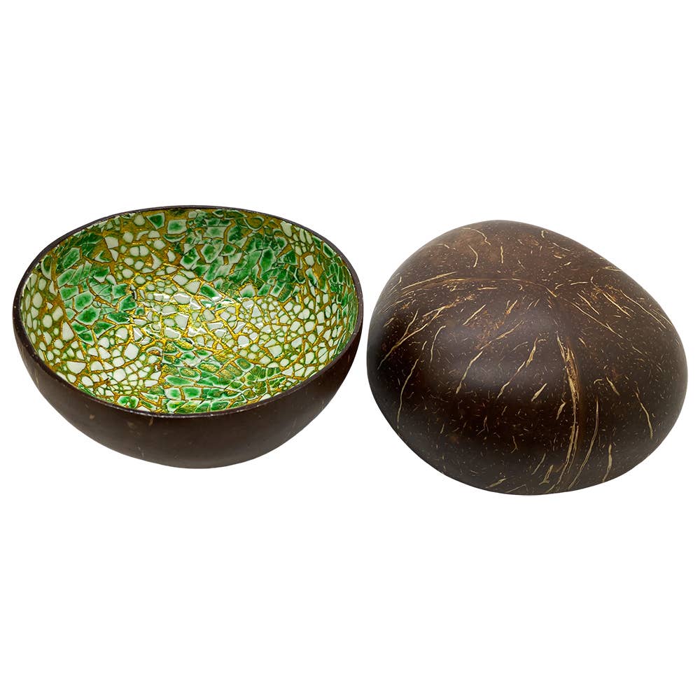 VIE - Wholesale Decorative Plate/Dish/Bowl - Hand-Painted Coconut Bowls, Lacquered, Set of 261