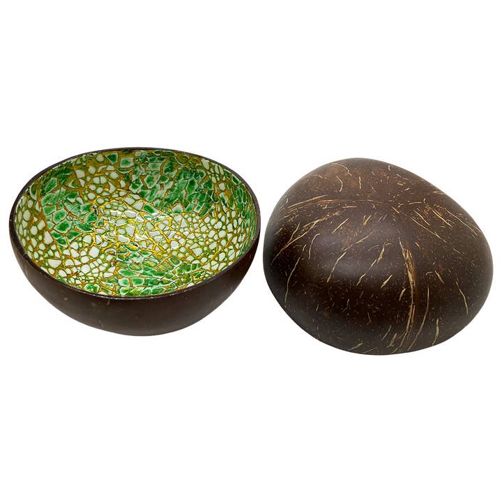 VIE - Wholesale Decorative Plate/Dish/Bowl - Hand-Painted Coconut Bowls, Lacquered, Set of 261