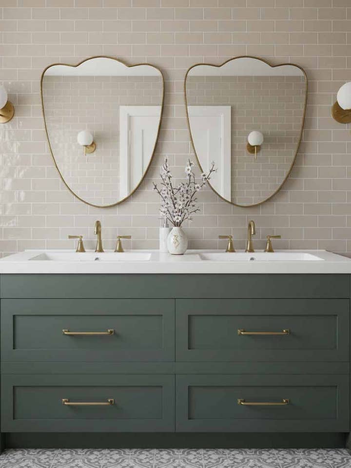 Miroir en Laiton Fleur – Miroir Mural Fait Main pour la vente par Palmeraies