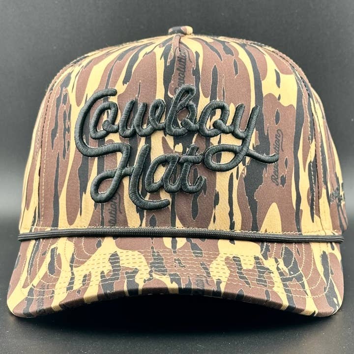 Atakapa Camo - Swampland Script “Cowboy Hat” for wholesale by Cowboy Revolution Apparel Co.