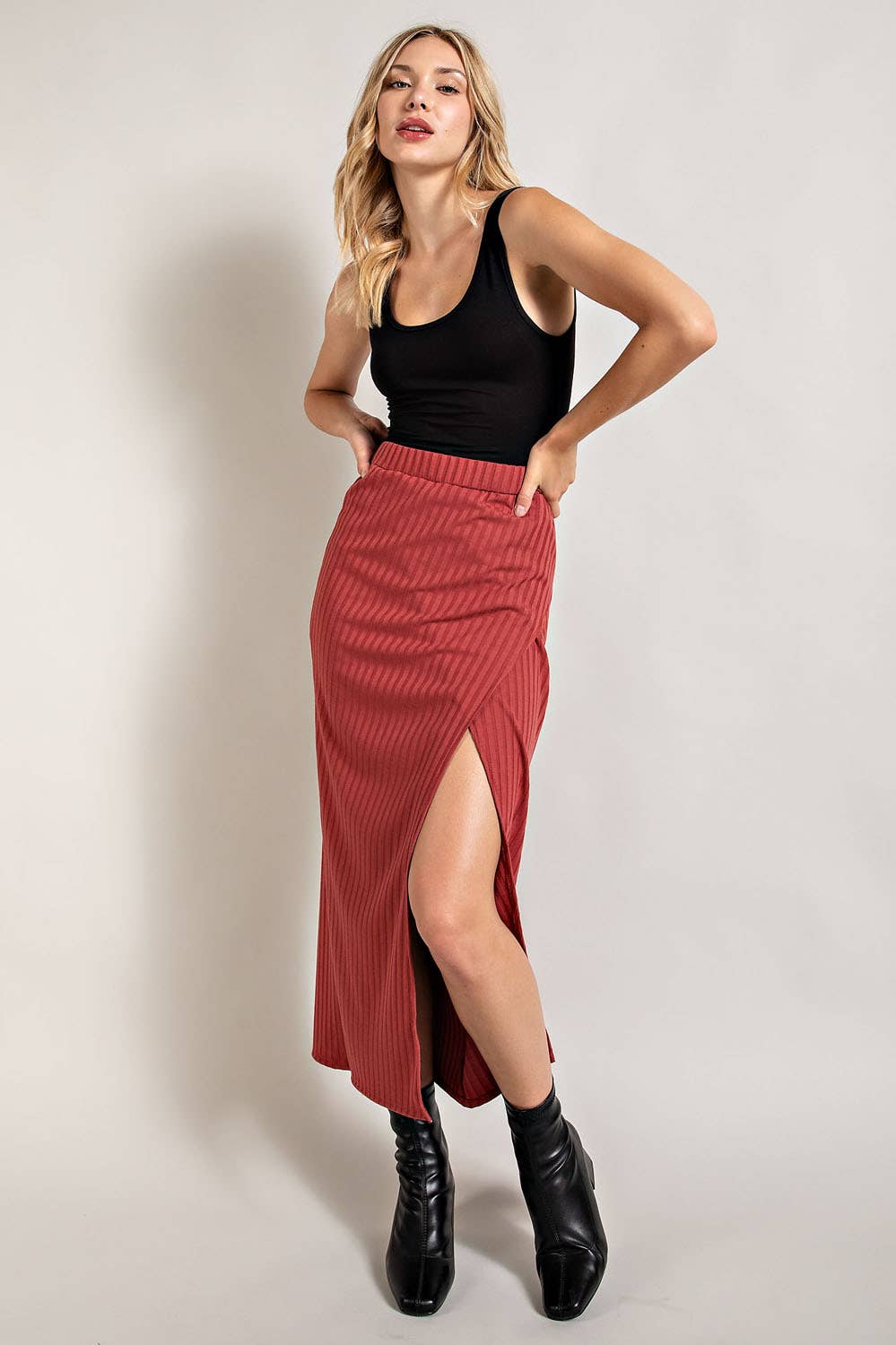FSL Apparel - Wholesale Skirt - Women's - SS8032 - RIBBED WARP MIDI SEXY SKIRT17