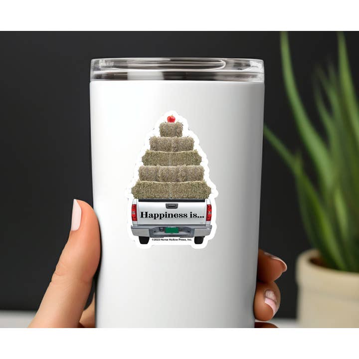 Horse Hollow Press / Pretty, Funny, Snarky Cards & Stickers - Wholesale Sticker - 3" Tumbler Horse Sticker / Hay Truck Farmer / WATERPROOF