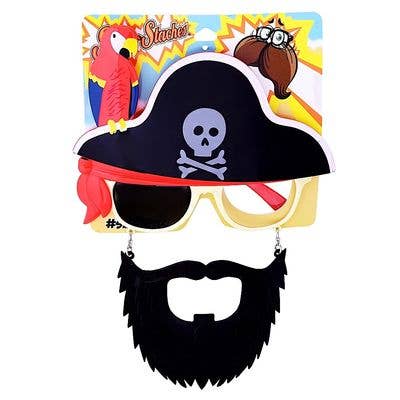 H2W dba Sun-Staches - Wholesale Sunglasses – kids - Cross Skull Parrot Pirate Beard Sun-Staches1