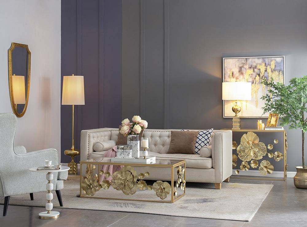 A&B Home Group Inc. – Candeeiro de secretária/decorativo por atacado – Candeeiro de Mesa D18x27,5" - Dourado/Branco11