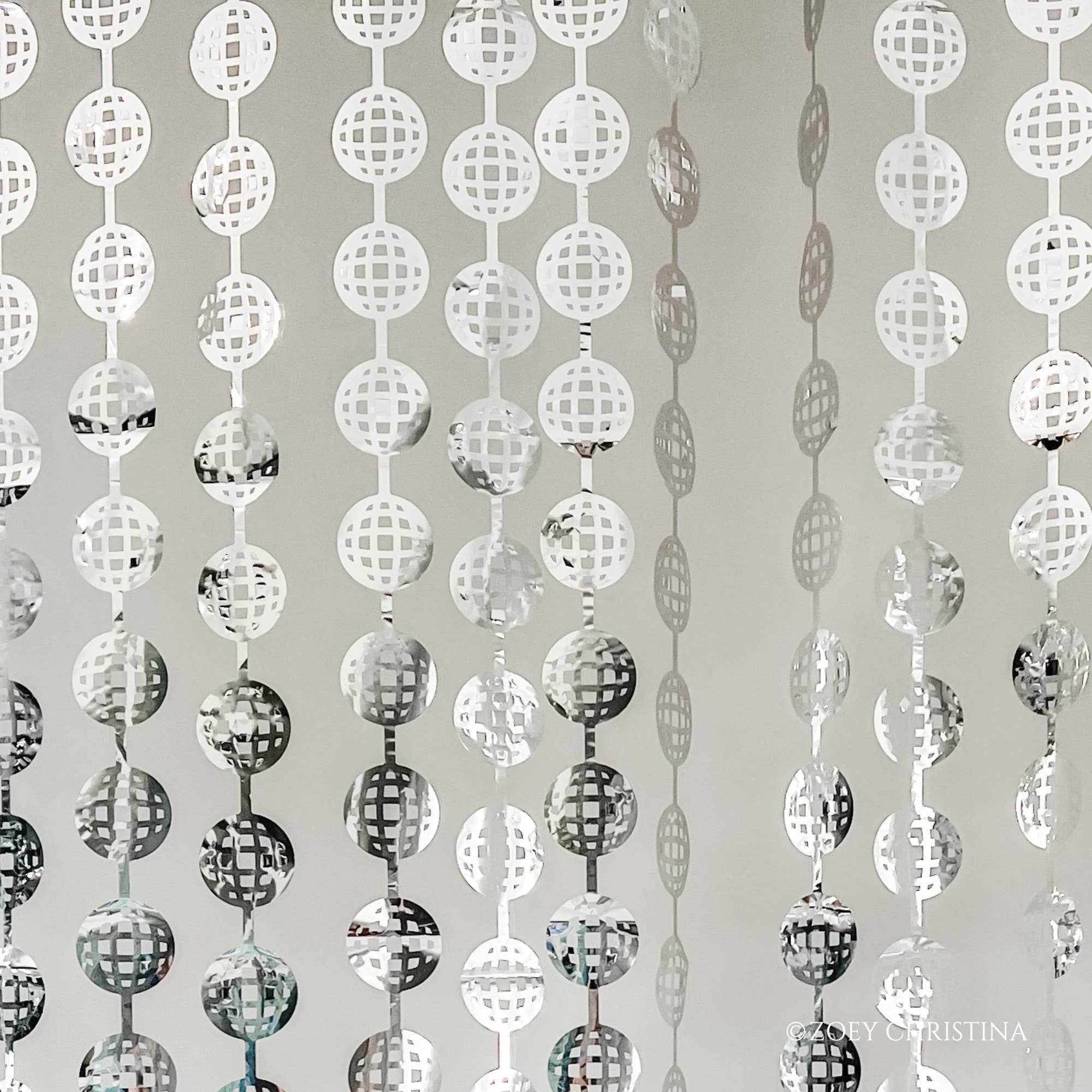 Zoey Christina – wholesale Decal – Party decorations – Disco Ball Foil Backdrop curtain - New Years Eve5