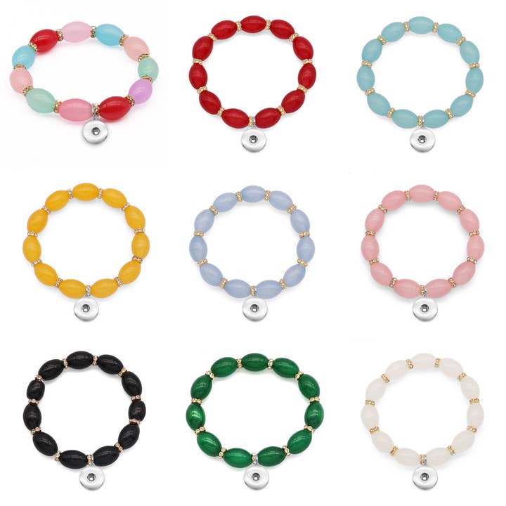 Mini bracelet en cristal doré orné de perles ovales pour la vente par Yourself Expression