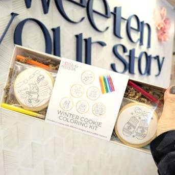 Winter Cookie Coloring Kit with Edible Markers for wholesale by Merry Go Sweets