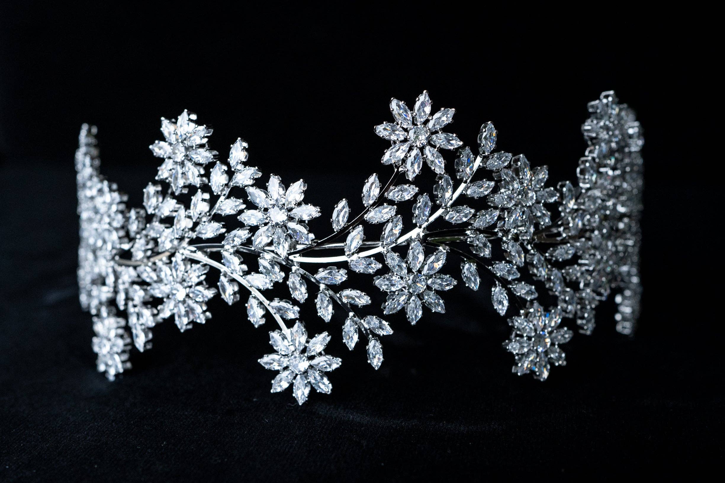 Brides and Belts - Wholesale Tiara - Women's - Irina Cubic Zirconia Silver Wedding Tiara4