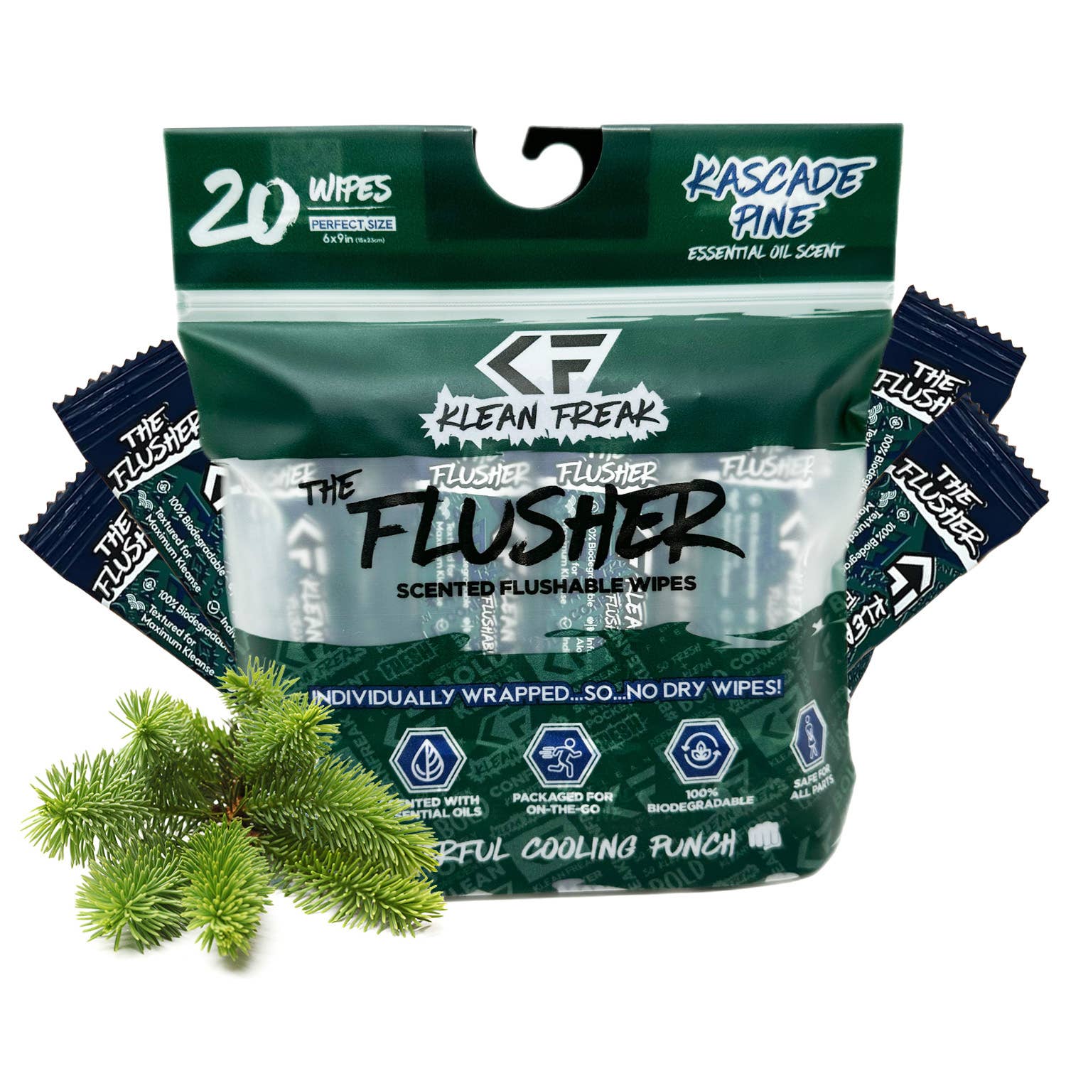 Klean Freak - Wholesale Face & Body Wipes - Klean Freak Flusher 20 Pack 8