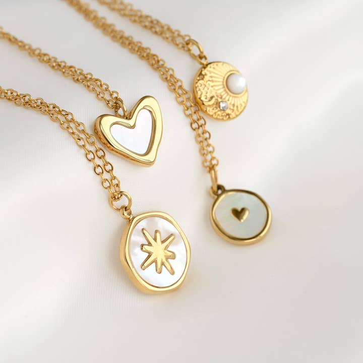 Blueyejewelry - Wholesale Pendant/charm necklace - Mother of Pearl Charm Necklaces-Heart Necklace-Star Pendant6