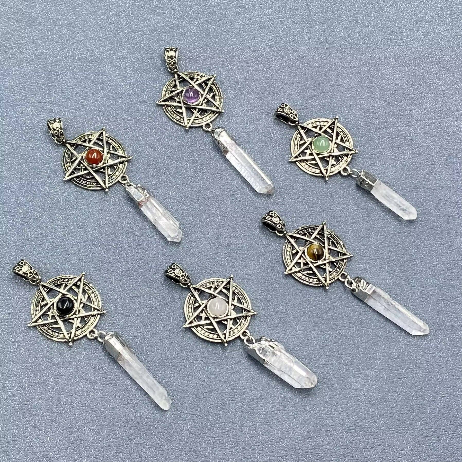 Mio Queena - Wholesale Spiritual Stone/Crystal - Stone & Crystal Pentagram Charm Pendant - CS7