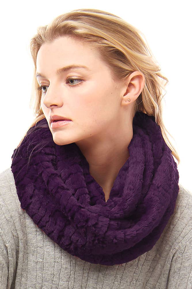 Hana - Wholesale Scarf - Women's - Solid Faux Fur Infinity Scarf3