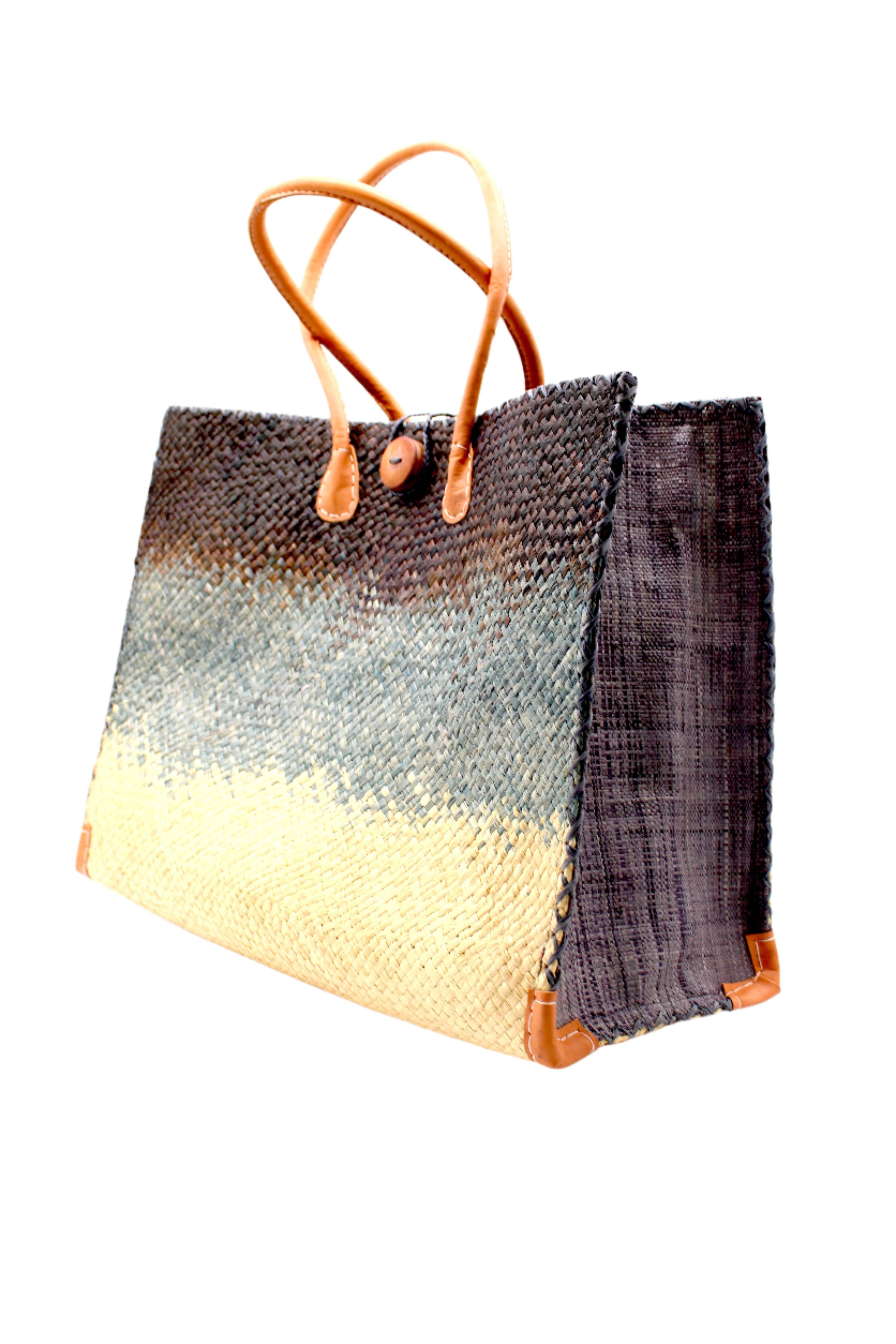 Shebobo – Engroshandel Skuldertaske – unisex – Shebobo Zafran Holden Ombre stor strandtaske i strå6