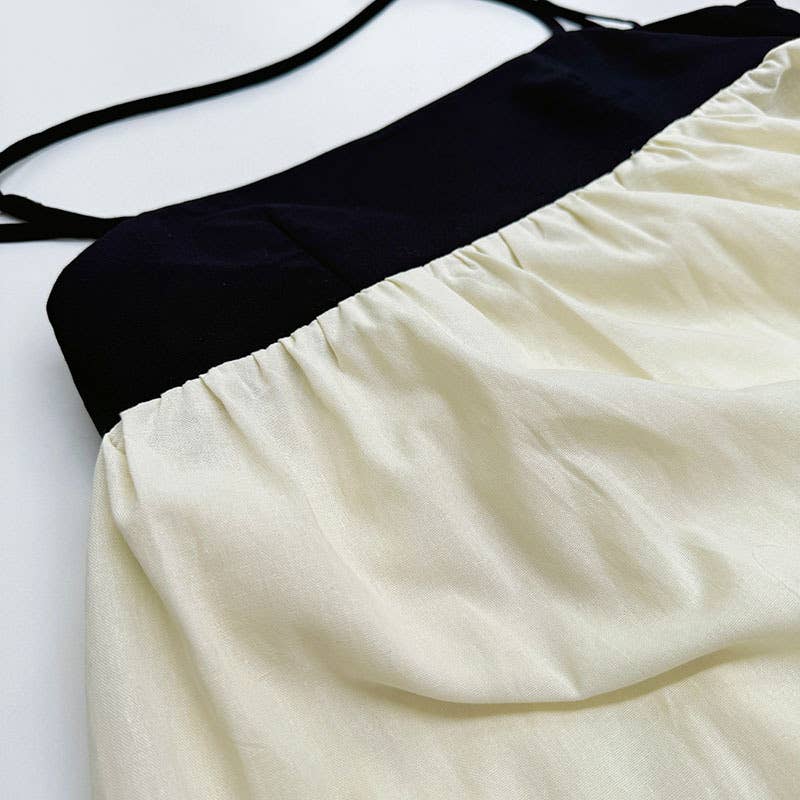 Beige Cotton Minimalism Spaghetti straps maxi dress for wholesale on Faire4