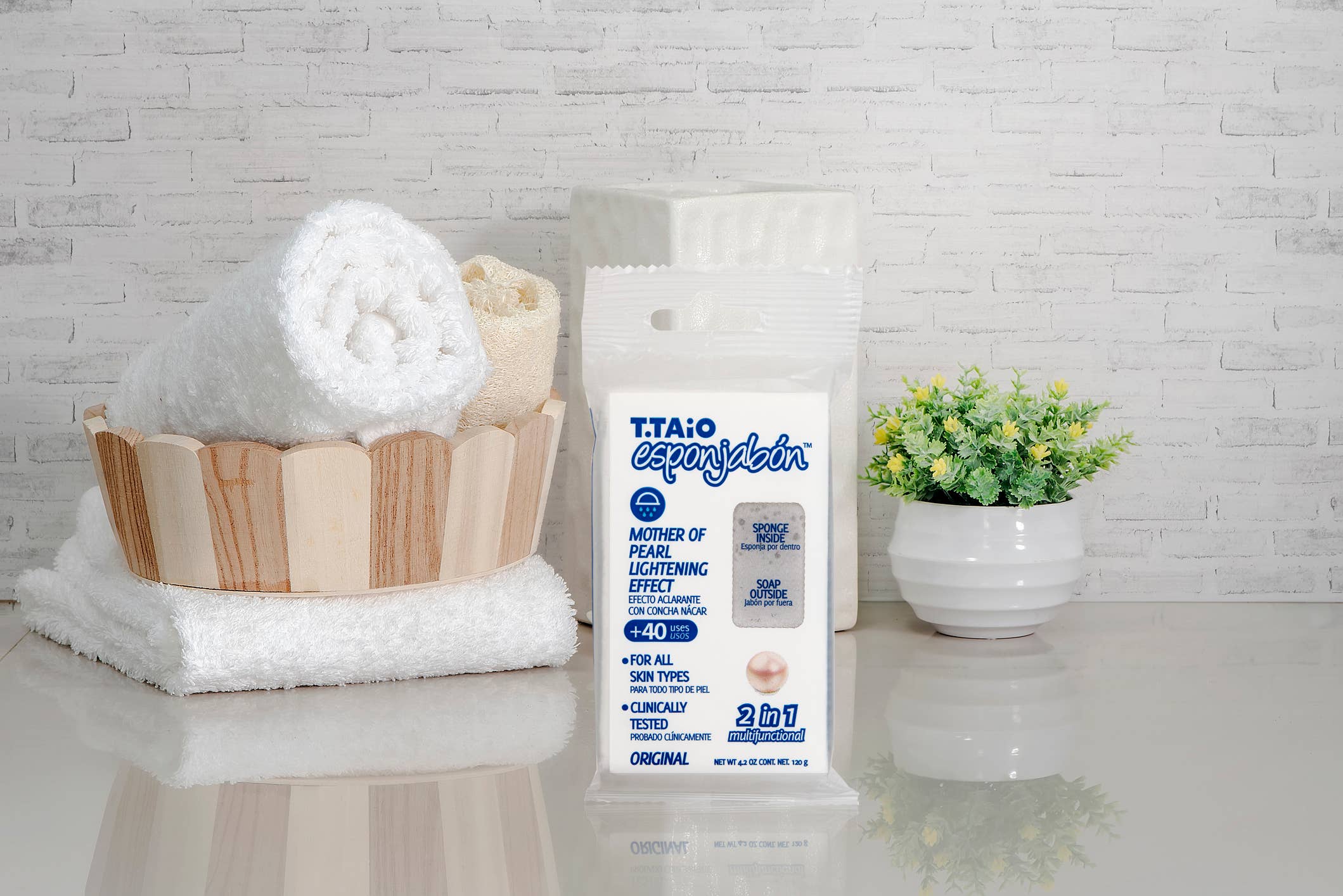 ESPONJABON - Wholesale Bath Pouf/Sponge - EsponJabon Mother of Pearl, Lightening Effect4