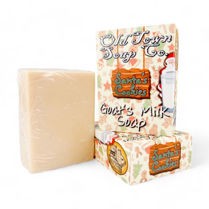 Barres de savon de Noël au lait de chèvre pour la vente par Old Town Soap Co.