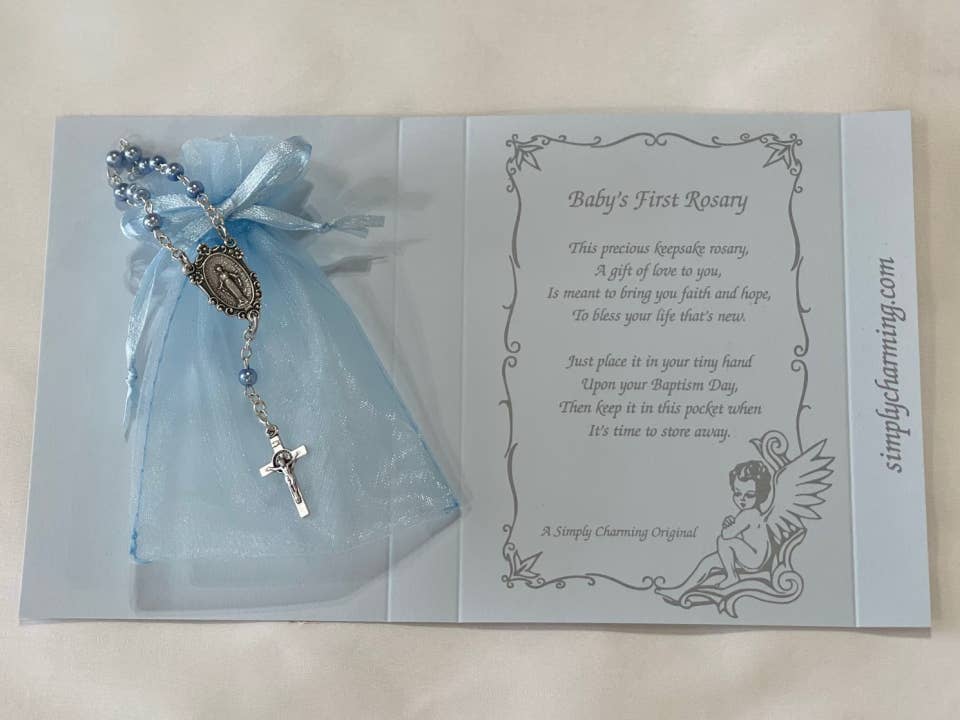 Simply Charming - Wholesale Prayer Beads Necklace - Keepsake Baby'S First Rosary Gift Boxed3