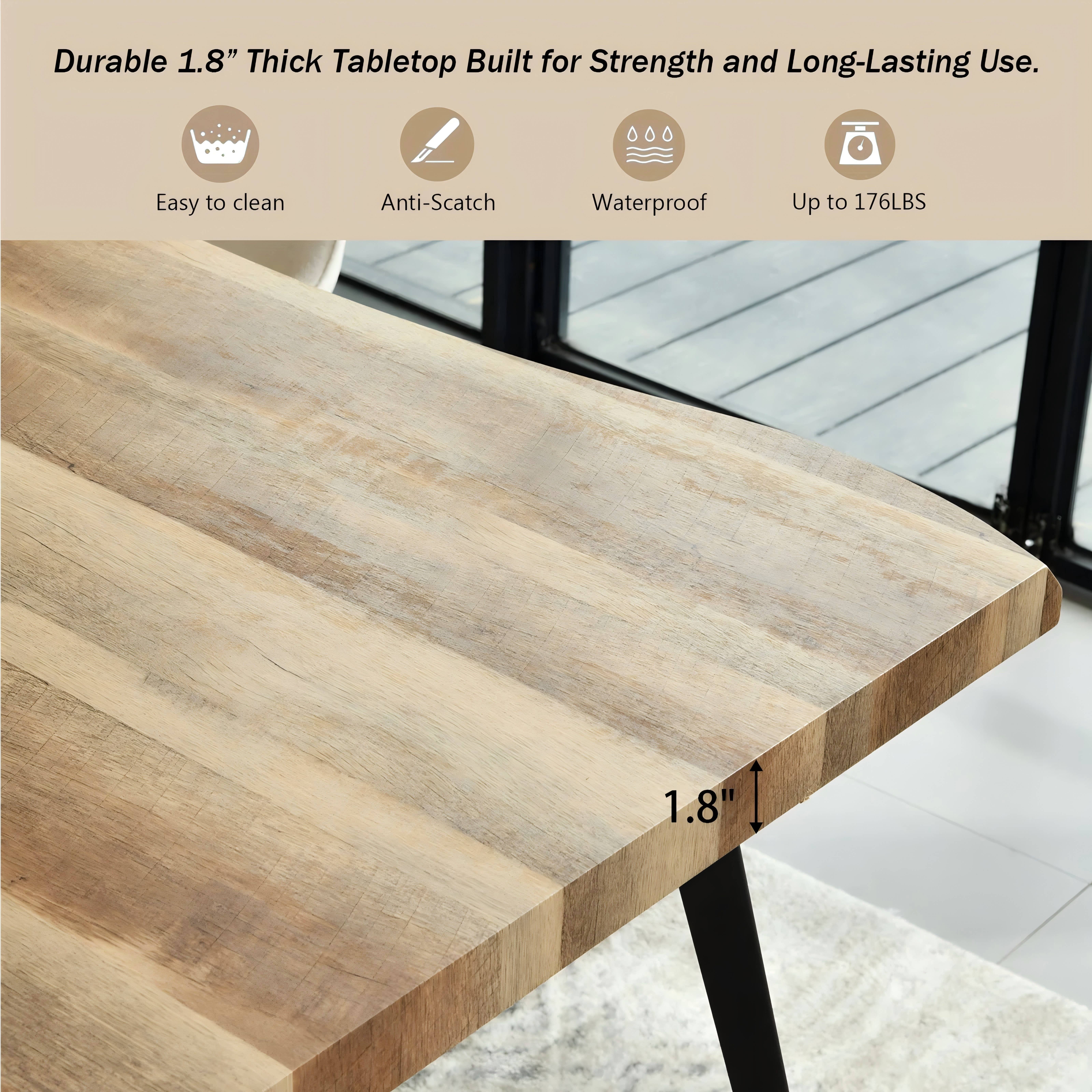 39F Inc. - Wholesale Chair - 5PCS/7PCS Dining Table Set Wood Top and PU Leather Chairs6