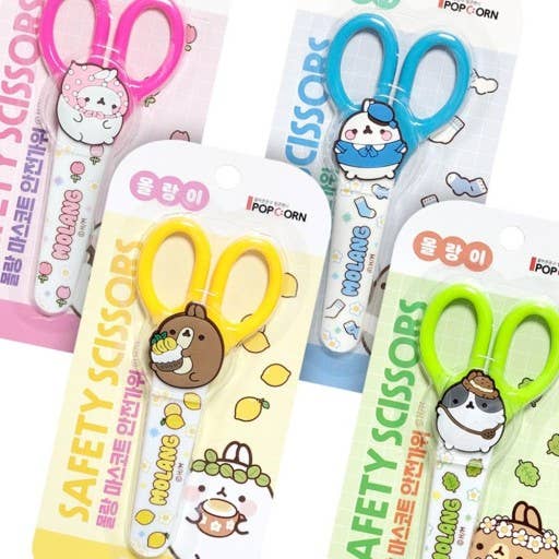 K-Wonderland - Wholesale Scissors - Molang Mascot Scissors with Safety Cover Cap 5