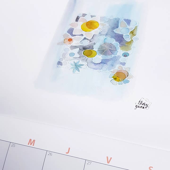 Thévy Guex - Wholesale Calendar - 2026 wall calendar watercolor illustration A3 format3