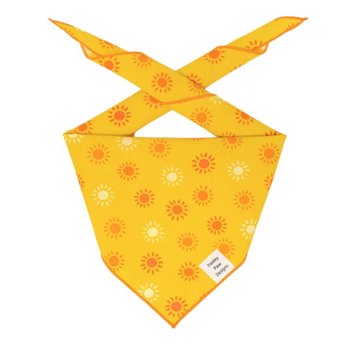 Sun Dog Bandana | Orange Sunshine | Beach, Lake, Summer for wholesale by Paisley Paw Designs