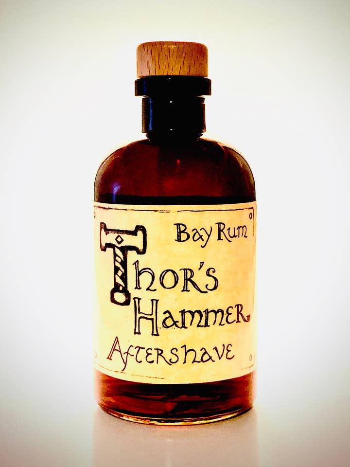 Loción para después del afeitado Thor's Hammer Bay con ron, edición ámbar, 8 onzas para venta al por mayor de Freyja's Magic