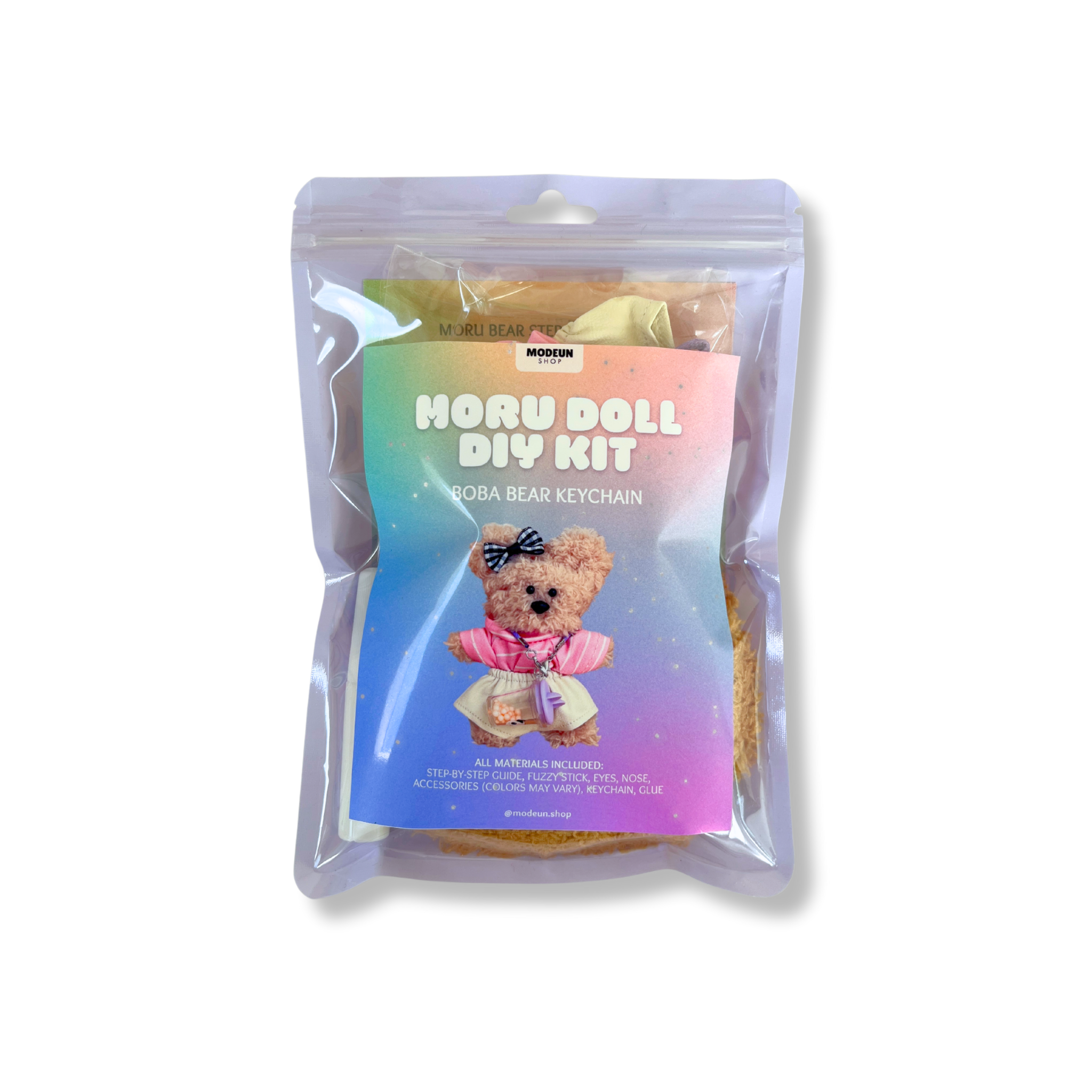 MODEUN SHOP - Wholesale DIY Craft Kit - BOBA GIRL MORU BEAR DIY KEYCHAIN KIT4