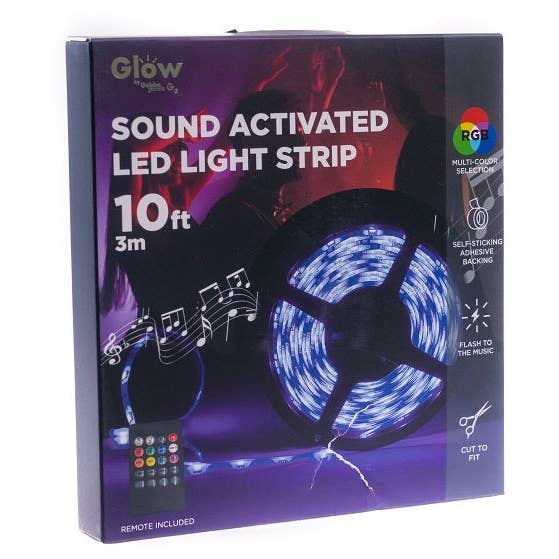 Gabba Goods - Vendita all'ingrosso Lampadine/Faretti - Strisce luminose a LED che cambiano colore, attivate da Glow Sound, 1,8 m1