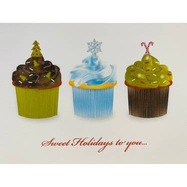 Studio Daedre - Wholesale Stationery/Notecard Set - Christmas Cupcakes - Boxed Note Cards0