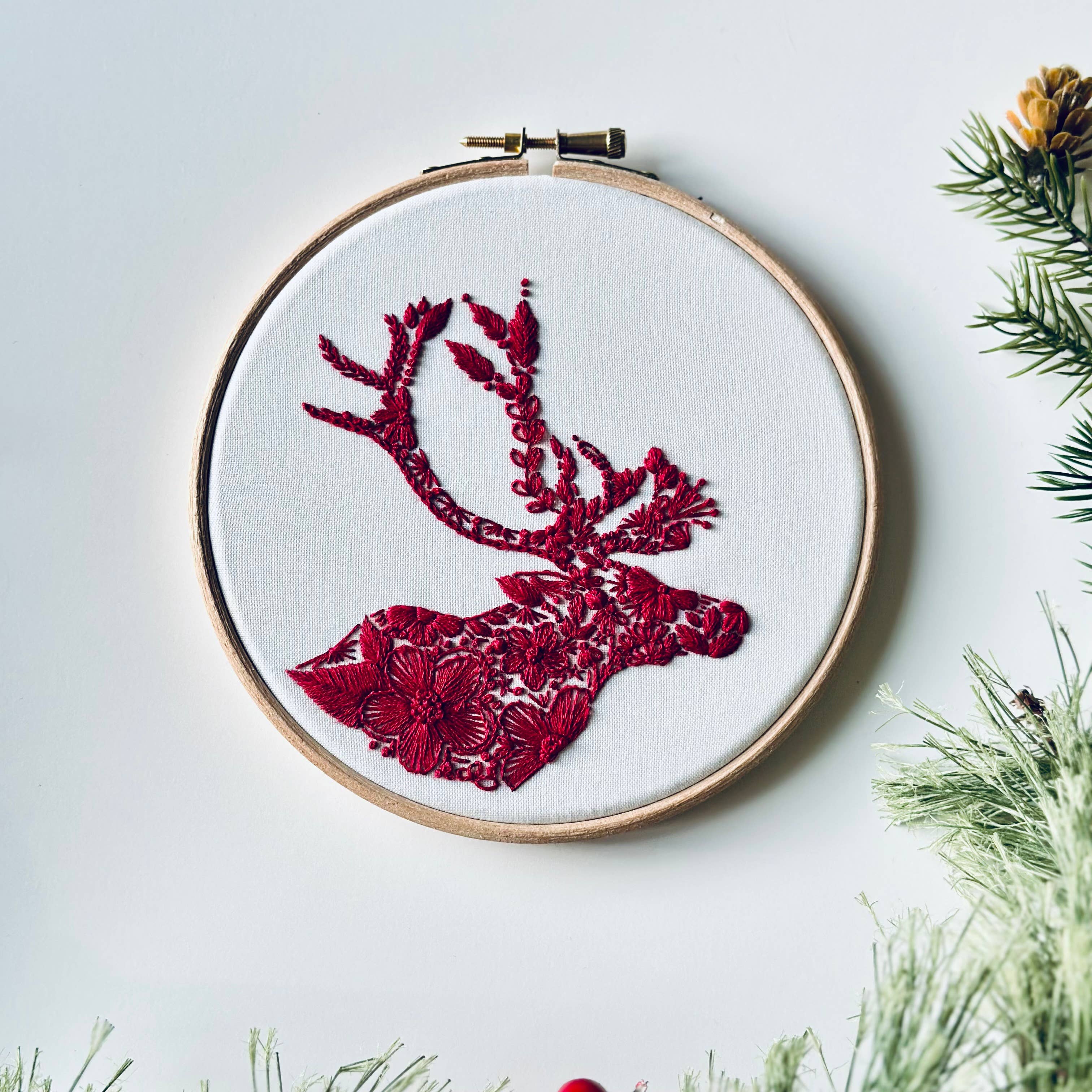 Nest Embirdery - Wholesale Embroidery/Cross Stitch Supplies - Bloomin' Antlers Kit1