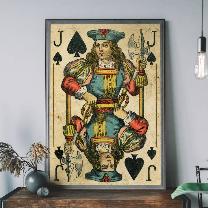 Vintage Playing Card Print - Jack of Spades for wholesale by Ink & Drop