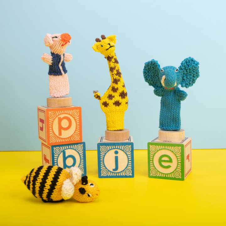 Lucuma Designs - Wholesale Finger puppet – Child & baby - Animal Mix Organic Cotton Finger Puppet - Stocking Stuffers1