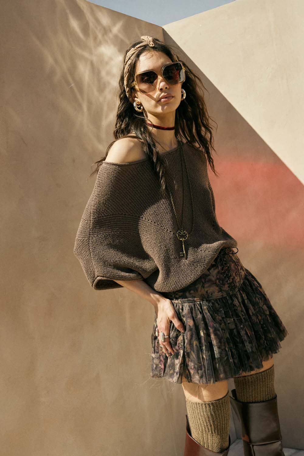 Promesa USA – Engroshandel Skørt - Dame – Mininederdel med blomsterprint, lav talje, snøre og plisseringer5