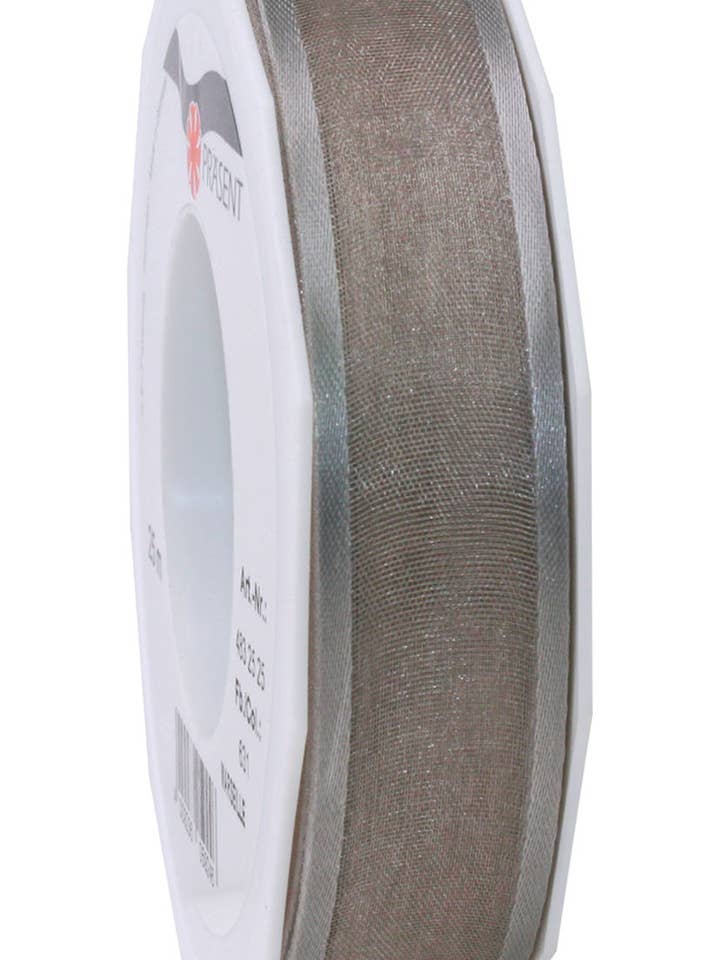 Rouleau de 25 m de Marseille en argent sterling et organza 25 mm pour la vente par C.E. PATTBERG GmbH & Co. KG