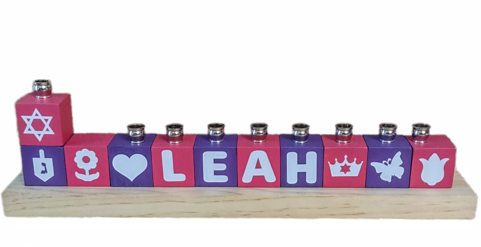 Eclectic Judaica - Wholesale Menorah - Personalized Name Menorahs5