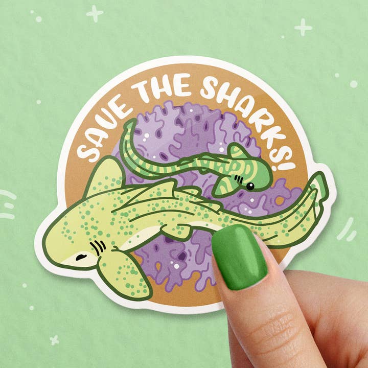 Zebra Shark vinyl sticker voor wholesale door Byte Size Treasure