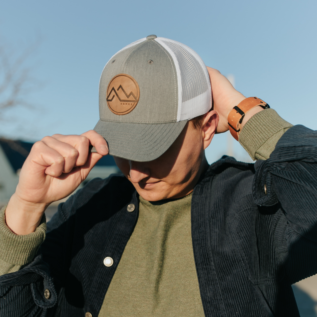Range Leather Co. - Wholesale Trucker Hat - Unisex - Range Mountain Hat | Leather Patch Trucker Hat3