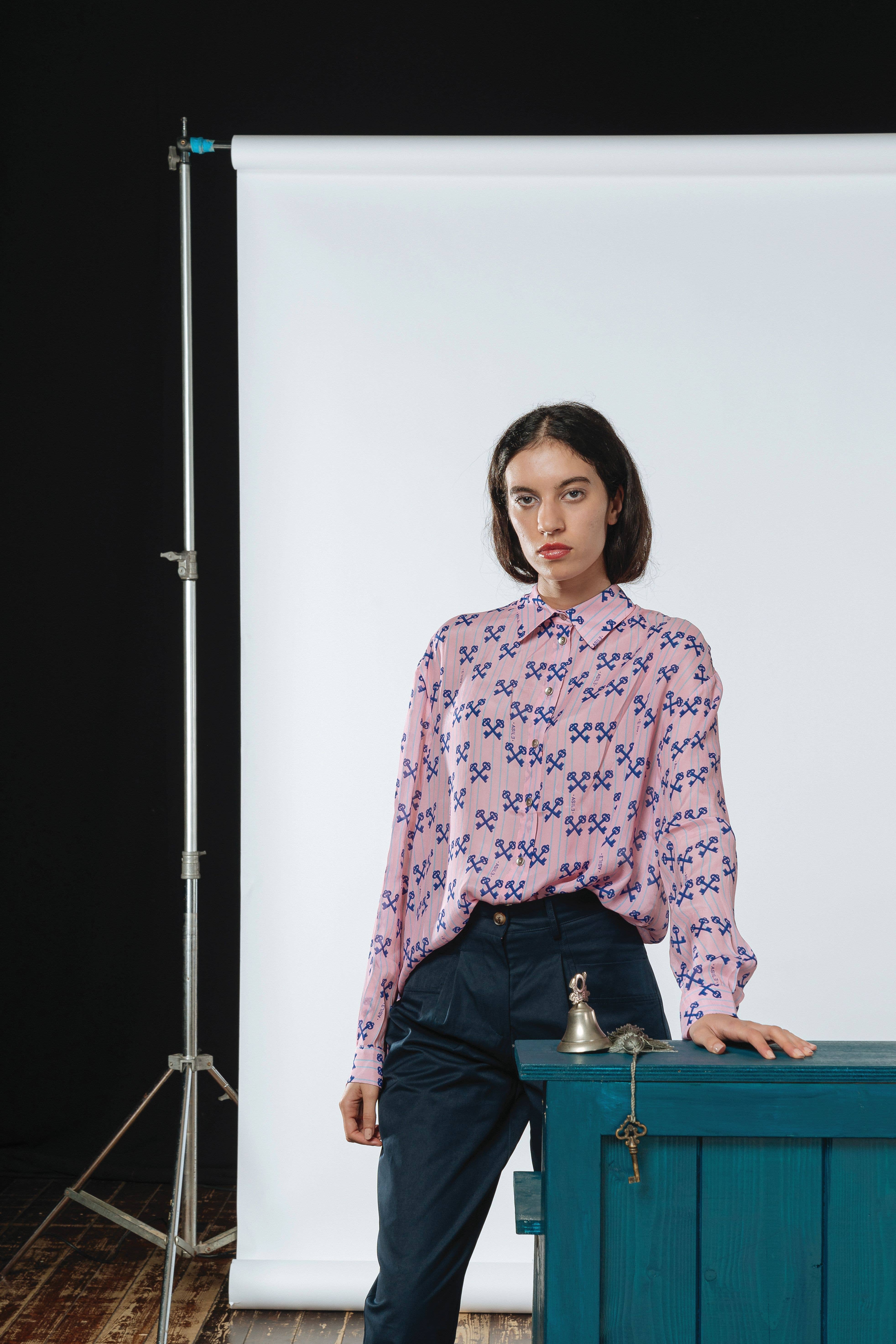 ASILE - Wholesale Button Down Shirt - Women's - Nina Blouse Printed Shirt1