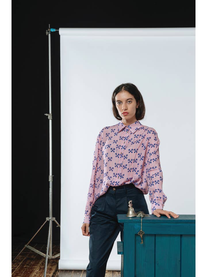 ASILE - Wholesale Button Down Shirt - Women's - Nina Blouse Printed Shirt1