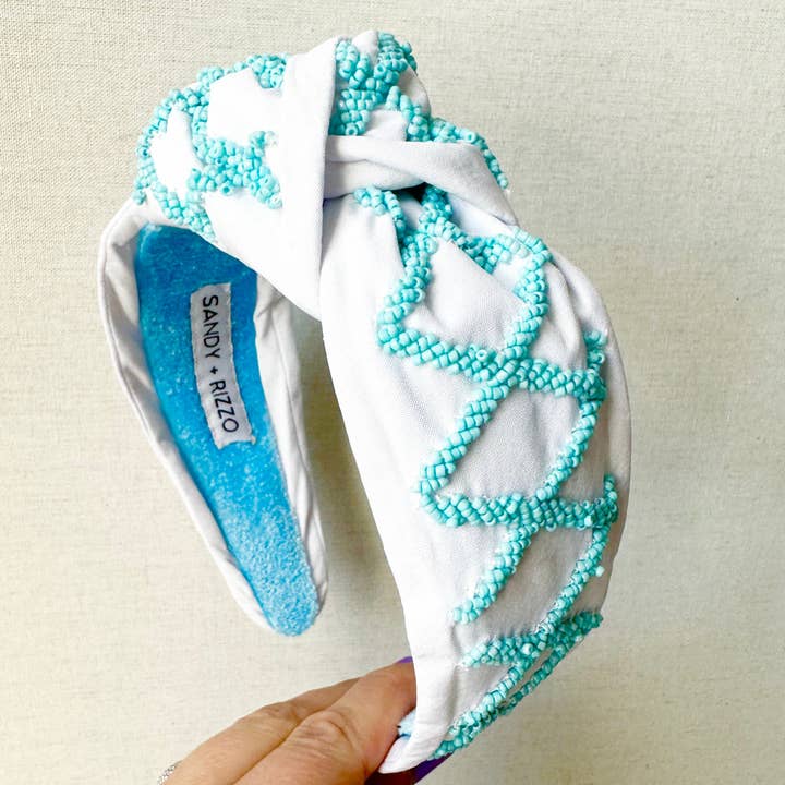 Sandy + Rizzo - Wholesale Fashion Headband - Women's - Blue Lattice Headband2