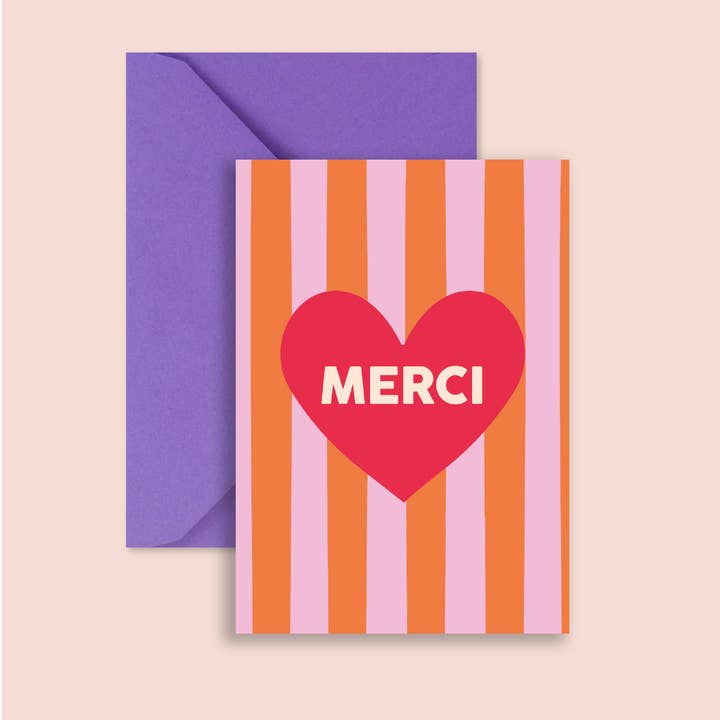Carte "Merci" : Merci coeur (avec enveloppe) pour la vente par Ma Petite Vie