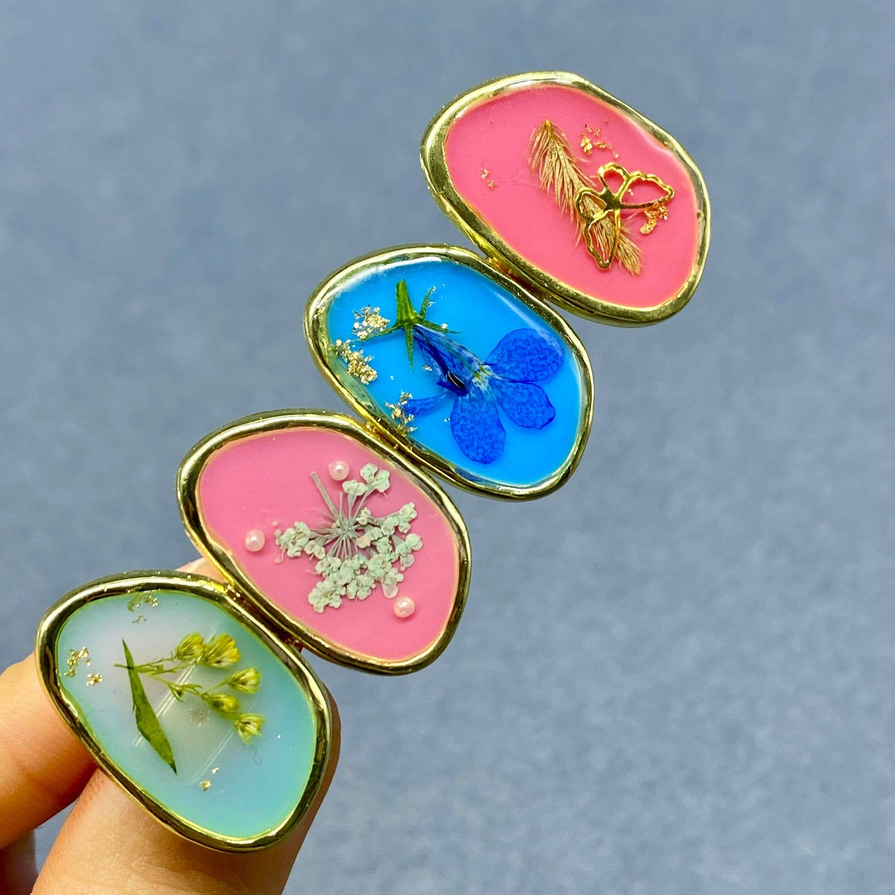 Mio Queena - Wholesale Hair Clip - Women's - Multi-style Pressed Dried Flowers Floral Hair Clip - PDF4