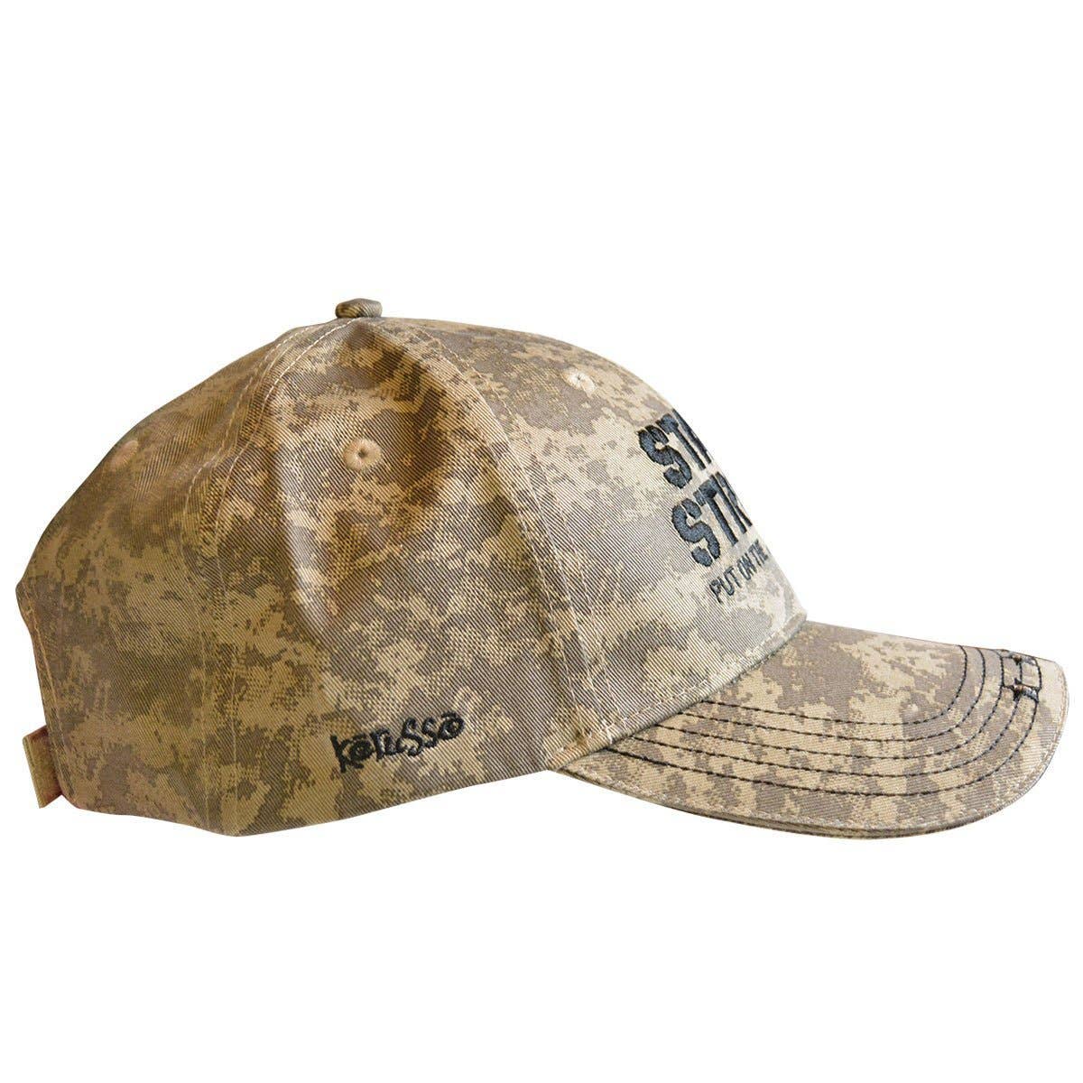 Desert Camo Kerusso Mens Baseball Cap Stand Strong for wholesale on Faire4