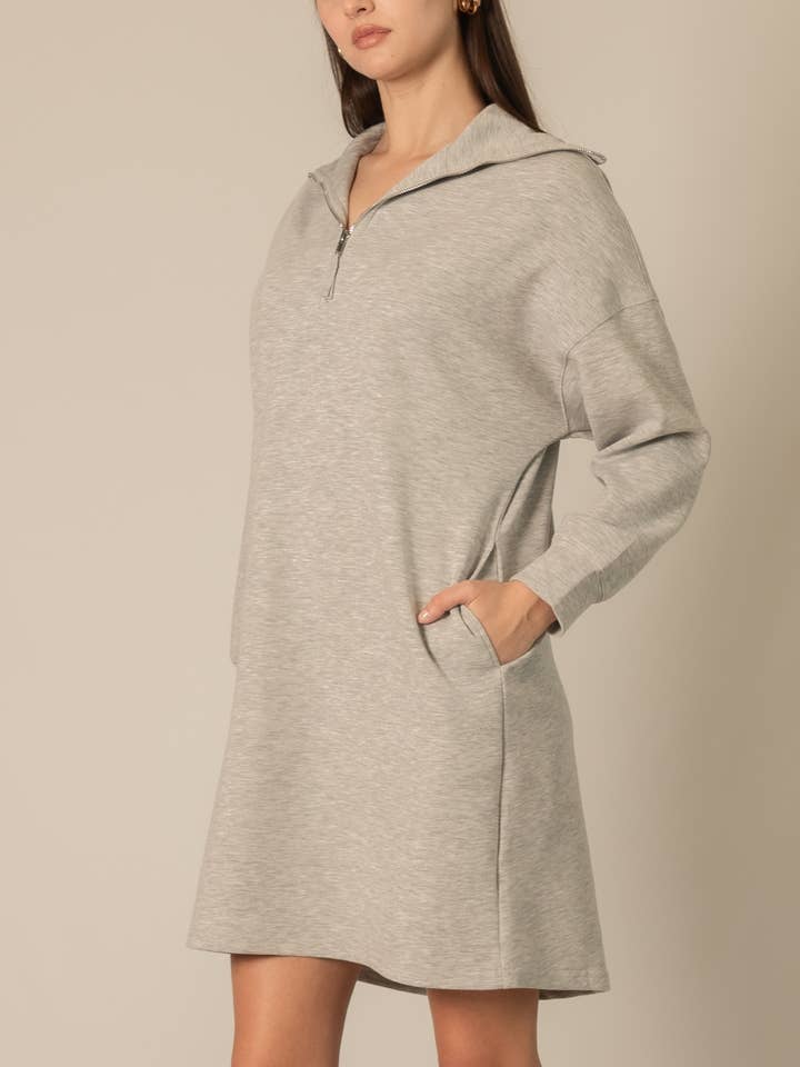 P. CILL – wholesale Klänning - Dam – P. CILL Smör Modal Kvartalsdragkedja Långärmad Klänning3