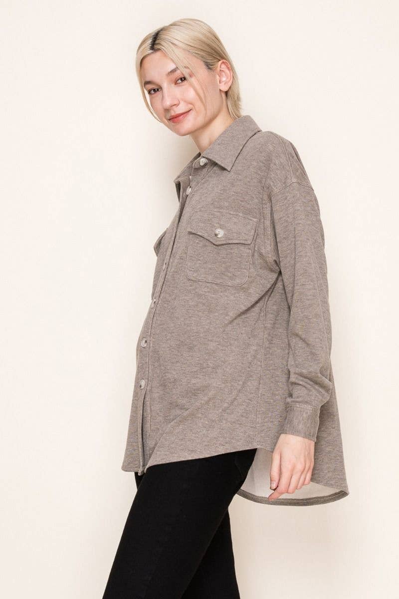 White Birch – Engroshandel Skjortejakke/shacket – til kvinder – T10369 Langærmet Solid Strikskjorte28