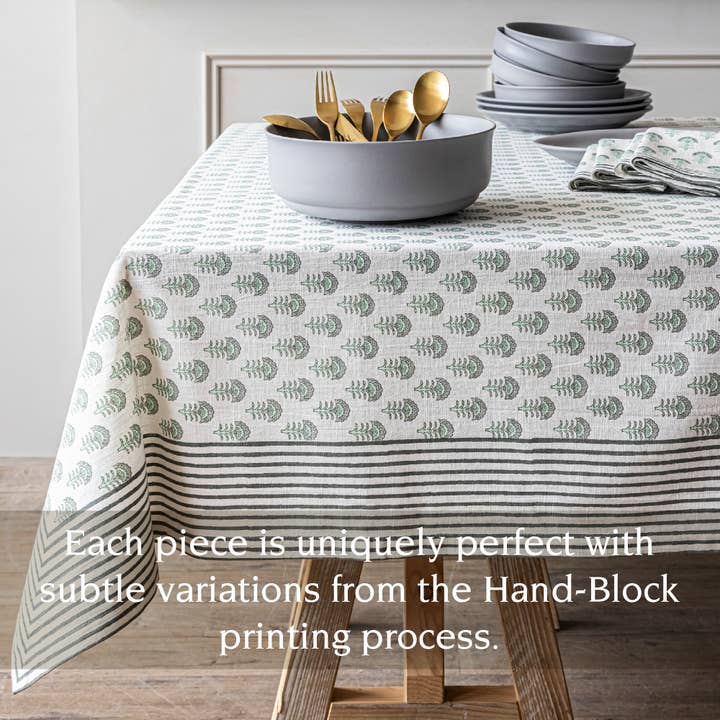 over&back - Wholesale Tablecloth - Hand-Screened Tablecloth – Multiple Patterns – 70x908