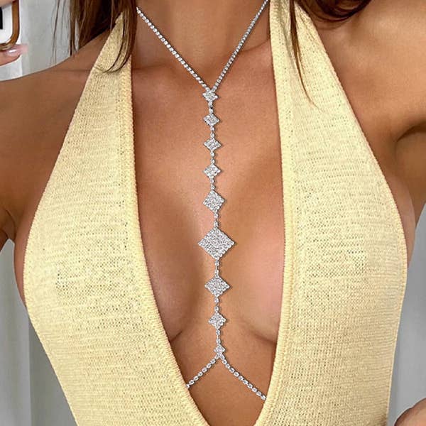 Rhinestone Rhombus Body Chain Accessories for wholesale by Plush Looks