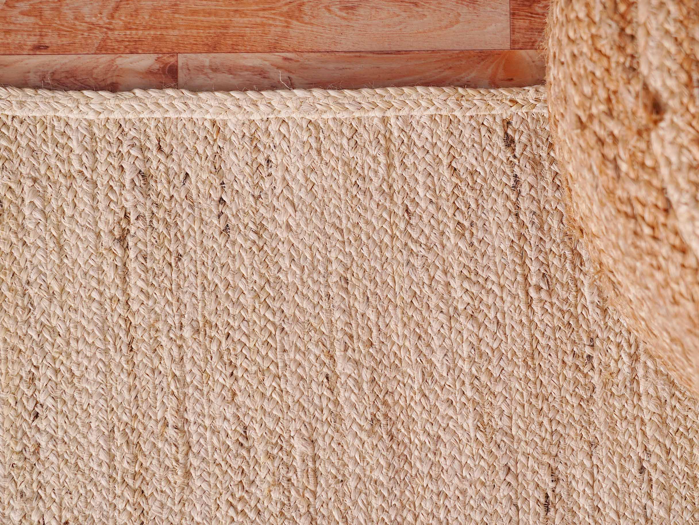 Chouhan Rugs – wholesale Matta – Indisk handgjord handflätad rektangulär jutematta i off-white3