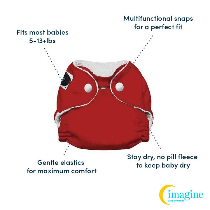 Imagine Newborn Snap Bamboo All in One Cloth Diaper - Feelin' All Ripe for wholesale by Nicki's Diapers (Planetwise Wholesale)