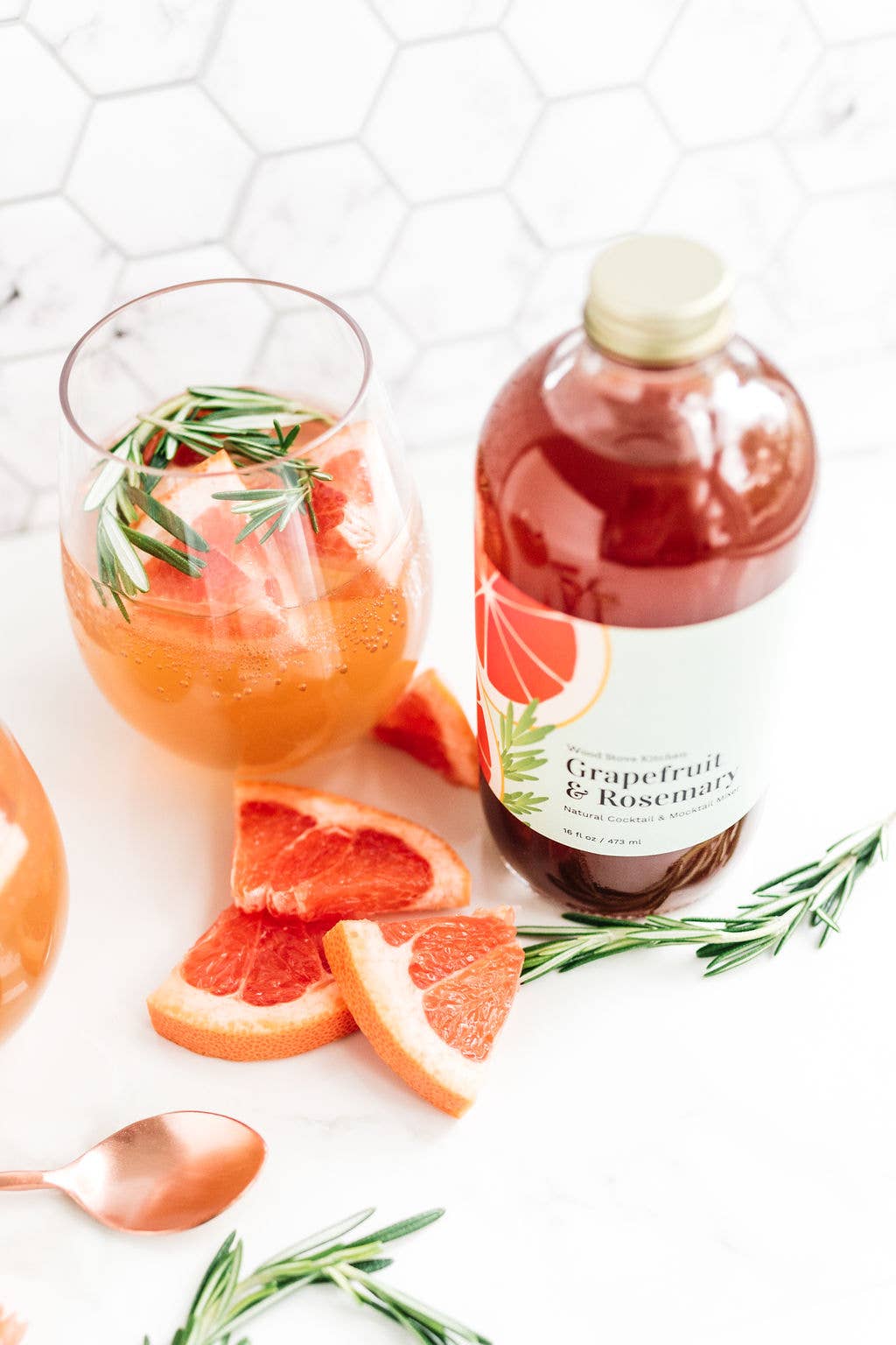 Wood Stove Kitchen - Wholesale Cocktail Mix/Syrup - Grapefruit & Rosemary Cocktail and Mocktail Mixer, 16 fl oz4